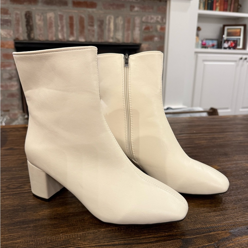 Elegant Cream Ankle Boots